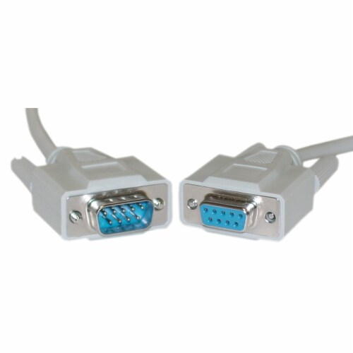 Serial Extension Cable, DB9 Male to DB9 Female, RS-232, UL rated, 9 Conductor, 1:1, 6 foot Perspective: front
