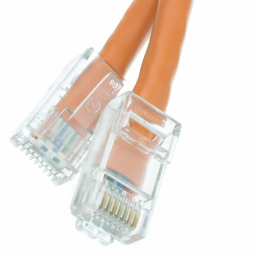 PcConnectTM CAT5E UTP Orange 2 foot Snagless/Molded Boot Ethernet Cable 