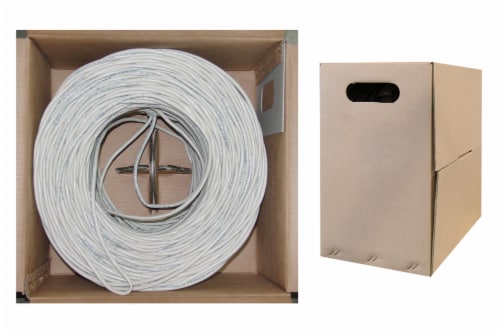 CableWholesale Bulk Cat6 White Ethernet Cable Solid UTP Pullbox 1000 foot 1 count Metro Market