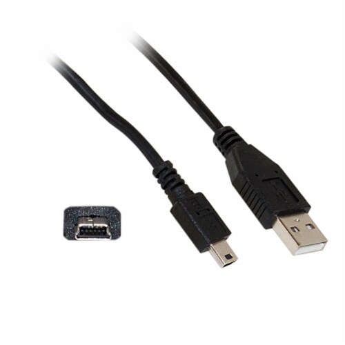 Mini USB 2.0 Cable, Black, Type A 5 Pin Mini-B Male, 15 foot, 1 Count - Kroger