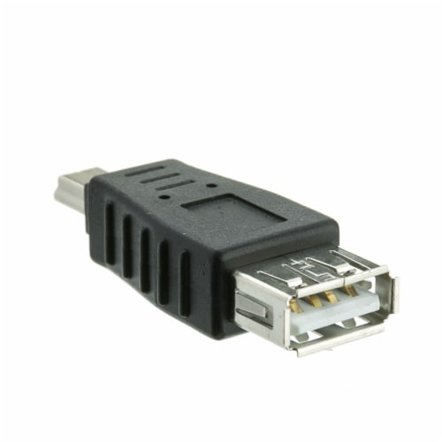 Cable USB A Female to USB Mini-B 5 Pin Male Adapter Perspective: front