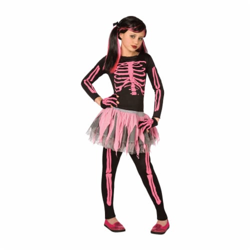 Costumes For All Occasions LF3146CLG Skeleton Punk Child 12-14 - Pink Perspective: front