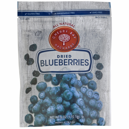 Cherry Bay Orchards® Gluten Free Dried Blueberries Perspective: front