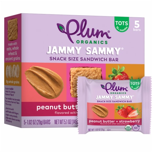 Plum Organics® Jammy Sammy Peanut Butter & Strawberry Snack Size Sandwich Bar