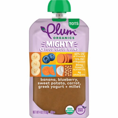 Plum Organics® Tots Mighty 4® Food Group Blend Pouch Perspective: front