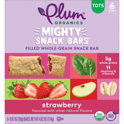 Plum Organics® Strawberry Mighty Snack Bars Perspective: front