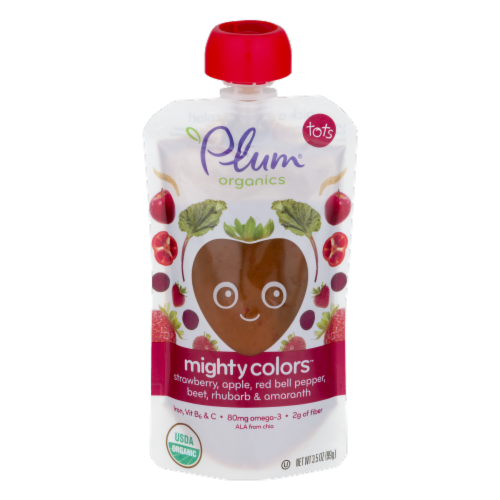 Plum Organics Mighty Colors Baby Food Pouches Perspective: front