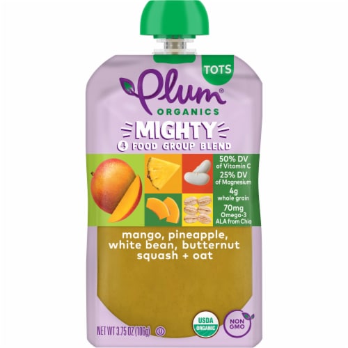 Plum Organics® Mighty 4® Mango Pineapple Tots Stage 4 Food Pouch