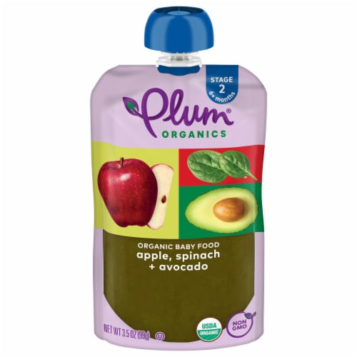 Plum Organics® Apple Spinach & Avocado Stage 2 Baby Food Pouch, 3.5 oz ...