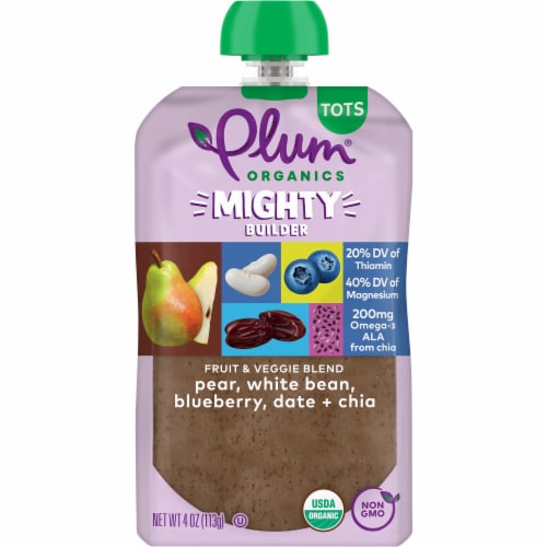 Plum Organics® Tots Mighty Builder Pear White Bean Blueberry Date ...