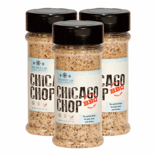 The Spice Lab Chicago Pork Chop & Steak Seasoning �� Kosher Non-GMO Gluten-Free - 7080 Perspective: front
