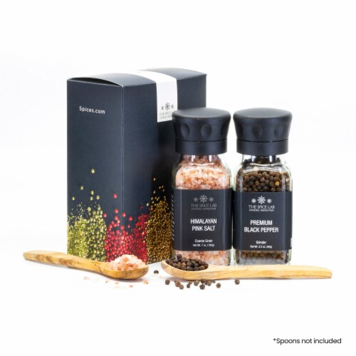 The Spice Lab Coarse Himalayan Pink Salt & Premium Black Pepper Set �� 2238 Perspective: front