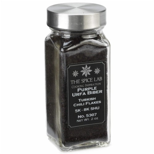 The Spice Lab Urfa Biber Purple Chili Flakes- Kosher - Turkish Purple Pepper - Non-GMO - 5307 Perspective: front