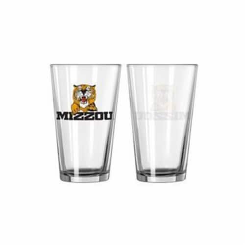Missouri Tigers Glass Pint 16oz The Zou Perspective: front