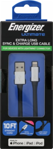 Energizer® Extra Long Lightning USB Charger Cable Perspective: front