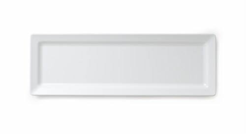 Q Squared Luxury Melamine Serving Plate - White Perspective: front