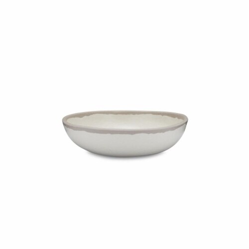 Q Squared Luxury Melamine Bowl - White/Beige Perspective: front