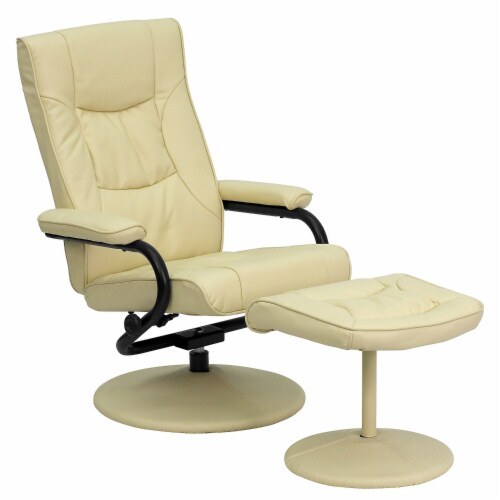 Flash Furniture Contemporary Leather Recliner and Ottoman With Leather Wrapped Base 1 Fred Meyer
