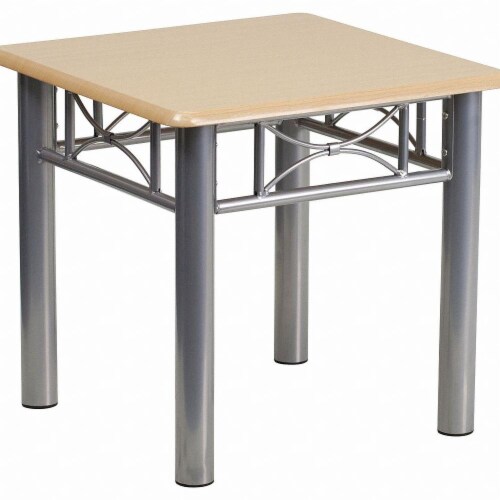 Flash Furniture End Table,Natural Tabletop,Square JB-6-END-NAT-GG Perspective: front