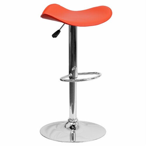 Flash furniture contemporary vinyl adjustable height barstool sales with chrome base