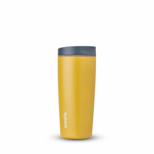 Owala® SmoothSip Slider Tumbler - Grey.Yellow Perspective: front