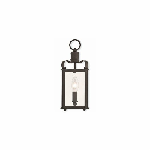 Livex 20255-04 6.5 in. 1 Light Candelabra Base Black Outdoor Wall Lantern Perspective: front