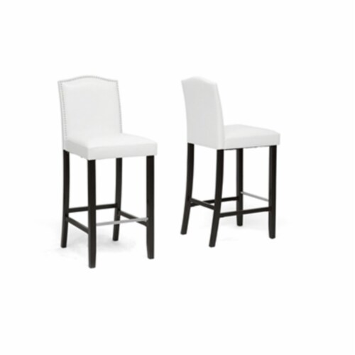 Baxton Studio Libra Dark Brown Modern Bar Stool with Nail Head Trim - Set of 2 Baxton Studio Libra Dark Brown Modern Bar Stool with Nail Head Trim - Set of 2