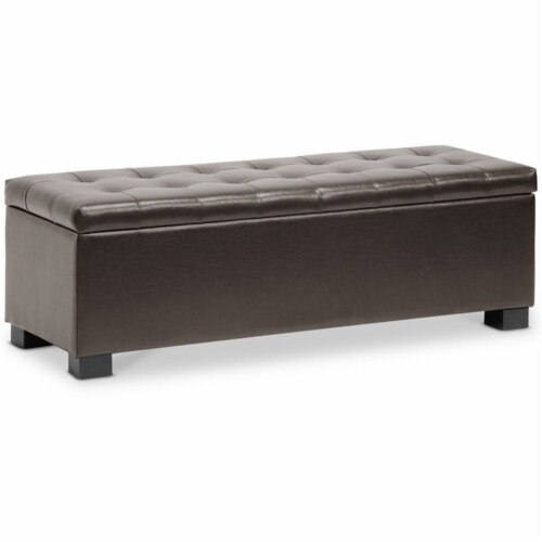 Baxton Studio Roanoke Contemporary Dark Brown Ottoman Baxton Studio Roanoke Contemporary Dark Brown Ottoman