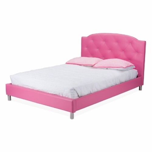 Baxton Studio Canterbury Pink Leather Contemporary Full-Size Bed Baxton Studio Canterbury Pink Leather Contemporary Full-Size Bed