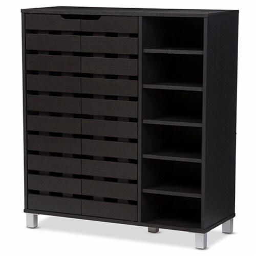 Baxton Studio Shirley 2 Door Shoe Cabinet in Espresso 1 Kroger