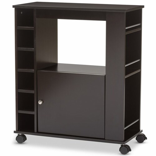 Baxton Studio Ontario Modern and Contemporary Dark Brown Wood Modern Dry Bar and Wine Cabinet