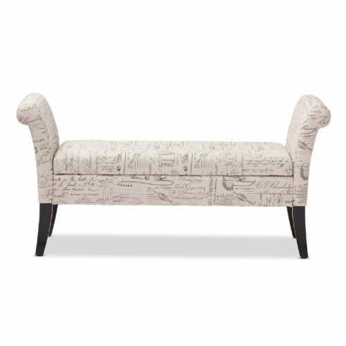 Baxton Studio Avignon Script-Patterned French Laundry Fabric Storage Ottoman Bench Baxton Studio Avignon Script-Patterned French Laundry Fabric Storage Ottoman Bench