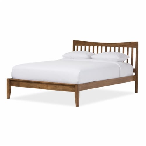 Baxton Studio Edeline Mid-Century Modern Solid Walnut Wood Curvaceous Slatted Queen Size Platform Bed Baxton Studio Edeline Mid-Century Modern Solid Walnut Wood Curvaceous Slatted Queen Size Platform Bed