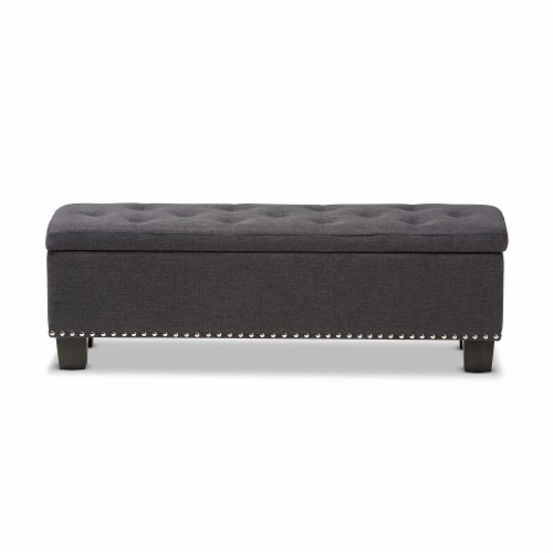 Hannah Storage Bench in Dark Gray Perspective: front
