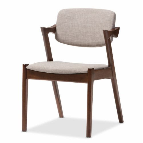 Baxton Studio Elegant Mid-Century Dark Walnut Wood Grey Fabric Upholstered Dining Armchair - Set of 2 Baxton Studio Elegant Mid-Century Dark Walnut Wood Grey Fabric Upholstered Dining Armchair - Set of 2
