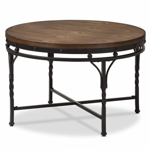 Baxton Studio Austin Vintage Industrial Antique Bronze Round Coffee Cocktail Occasional Table Baxton Studio Austin Vintage Industrial Antique Bronze Round Coffee Cocktail Occasional Table