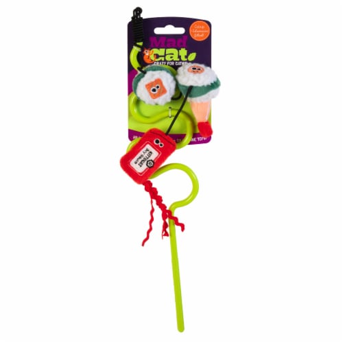 Mad Cat® Sushi Swatter Wand Cat Toy Perspective: front