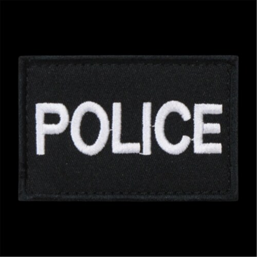 RapDom T91-POL-BLK Police Canvas Patch&#44; Black Perspective: front