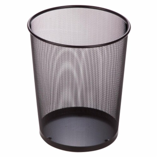 Honey Can Do Black Wire Mesh Trash Basket Perspective: front