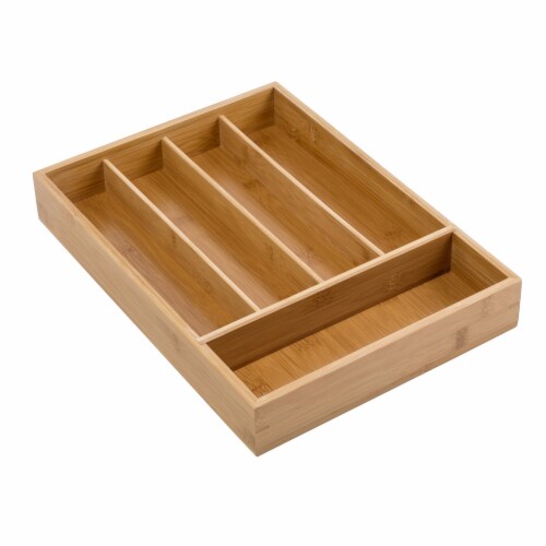 Honey Can Do Bamboo Flatware Tray - Brown Perspective: front