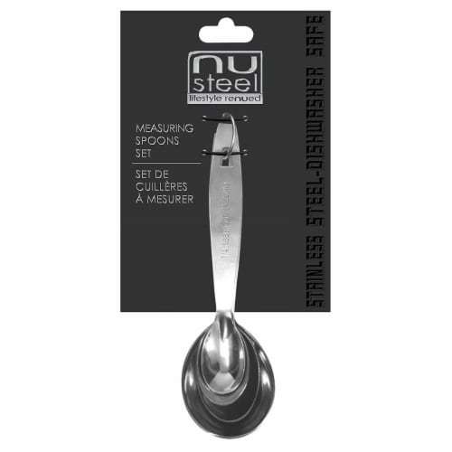 NuSteel TG-MSP-4 Stainless Steel Measuring Spoon - Set of 4 Perspective: front