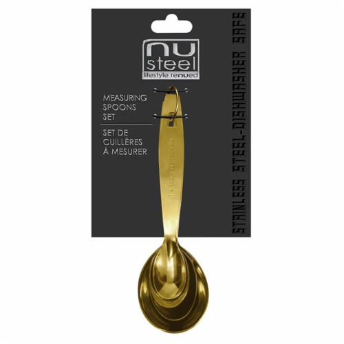 NuSteel TG-MSP 4G Stainless Steel Measuring Spoon - Set of 4 Gold