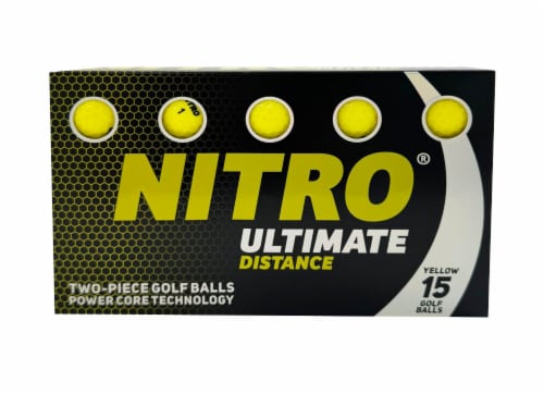 Nitro® Ultimate Distance Golf Balls - Yellow Perspective: front