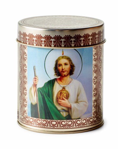 St. Jude Religious Tin Scented Candle Perspective: front