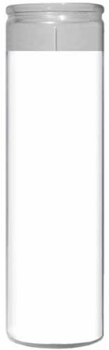 St. Jude Clear Glass Candle - White Perspective: front