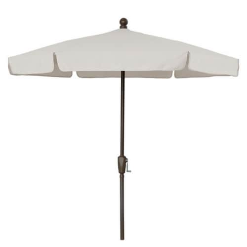 Fiberbuilt 7GCRCB-Natural 7.5 ft. 6 Rib Crank Champagne Bronze Hex Garden Umbrella with Natur Perspective: front