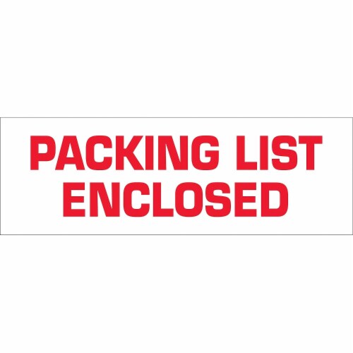 Tape Logic Pre-Printed Carton Sealing Tape  Packing List Enclosed  2.2 Mil 2  x T901P03 Perspective: front