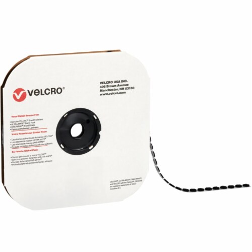 Box Partners VEL166 0.375 in. Hook Black Cloth Hook & Eye Brand Tape Individual Dots Perspective: front
