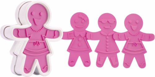 Tovolo Ginger Girl Cookie Cutter - White/Pink Perspective: front