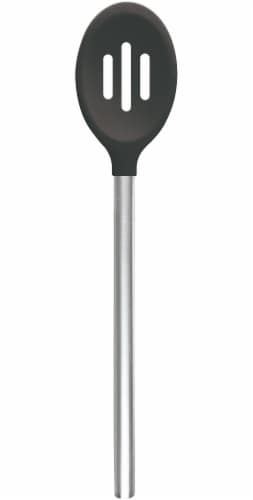 Tovolo Silicone Slotted Spoon - Charcoal Perspective: front